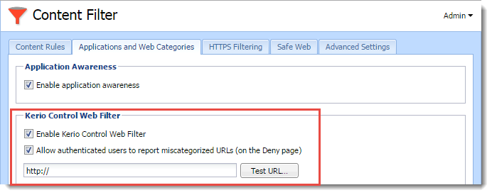 kerio content filter